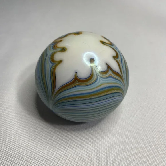 Signed Jim and Connie Grant Iridescent Pulled Feather Over White Core